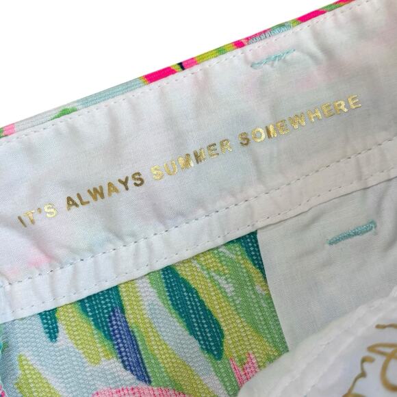Lilly Pulitzer Callahan Short Size 10 Island Time Floral Neon Palm Print 4" - Picture 6 of 8
